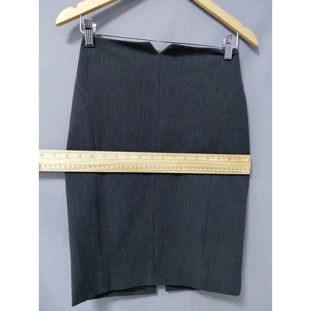 Express Polyester Blend Gray Pencil Knee Length Skirt Women Size 00